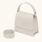 JW Pei  FAE Top Handle Crossbody Ivory Croc White Cream Photo 0