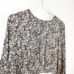 NWT Boden Floral Long Sleeve Open Back Crop Top 10 Tan Photo 3