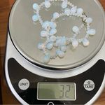 Opalite Teardrop Top Drilled Beaded 18” Necklace W/ Sterling Silver Clasp 32g. White Photo 10