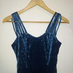 Vintage All That Jazz Crushed Velvet Dress-Small-Skater-Lined-Strappy-Navy-Y2K Photo 1