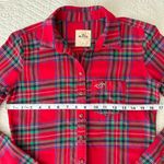 Hollister Holiday Red Tartan Plaid Flannel Button Down Shirt Long Sleeve Photo 3