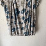 Faded Glory  Y2k Floral Smocked Top Gray‎ Blue Organic Cotton Size M Photo 2