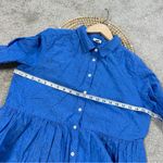 J. Crew Factory Women’s Eyelet Mini Shirt Dress Longsleeve Collared in Blue 14 Photo 15
