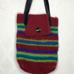Leather & Wool‎ Sweater Purse Red Photo 5