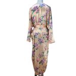 Victoria's Secret Long Printed Floral Pastel Pink Robe Vintage Gold Label Photo 9