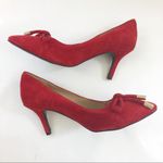 Love moschino Red Suede Leather Heart Stiletto Heels Pumps Photo 4