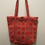 Vera Bradley Large Quilted Red Tote Bag With Toggle Closure Photo 0