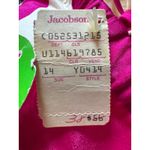 Vintage Jacobson's Swimsuit One Piece Striped Magenta White Antron Lycra Size 14 Red Photo 1