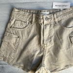 PacSun NWT Light Gray Ultra High Rise Cargo Short 25 Photo 3