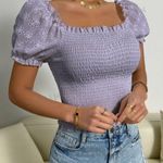 SheIn Puffed Sleeve Purple Top Photo 0