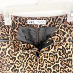 ZARA  Animal Print Faux Front Zipper Pockets, Size 4 Photo 3