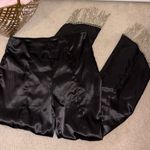 Altar'd State  Black Satin pants with rhinestones fringe Photo 0