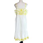 Ann Mashburn Embroidered Tiered Midi Dress XL White Yellow Cottage Tea Party NWT Photo 1