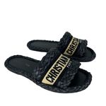 Christian Dior Raffia Embroidered Dway Mules Slide Sandals Photo 1