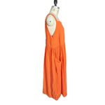 Ursa Minor Odette Orange Seersucker Sleeveless Long Dress Size XL Photo 4