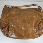 The Limited  Purse Hobo Shoulder Bag Brown Snakeskin Big Stud Silver Faux Leather Photo 3