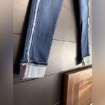 Karl Lagerfeld  PARIS Women’s Dark Wash Denim Jeans Cuff Side Fringe Sz 4 EUC Photo 2