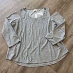 Allison Taylor  Gray Cold Shoulder Top Photo 3
