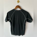 Armani Exchange  pima cotton t-shirt M contrast stitched black and white v neck Photo 6