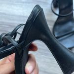 BP  Ankle Black Strap Platform Heels Vegan Sexy Sandals 8.5 Photo 4