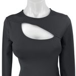 Abercrombie & Fitch  Women's Black Cutout Long Sleeve Thong Bodysuit Top Size S Photo 2