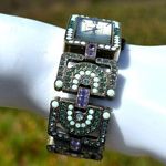 **HEIDI DAUS Green & Lavender Crystal Bracelet Watch – Model B7730 Photo 4