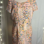 Cooper and Ella  Pink and Blue Sheath Mini Dress Photo 0