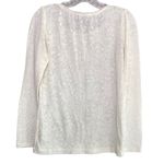Ann Taylor LOFT Floral Laced Long Sleeve Top Stretch Small Ivory White #4258 Photo 3