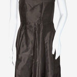 J.Crew Dress Women 6 Petite Brown Strapless 100% Silk Neutral Minimalist Preppy Photo 0