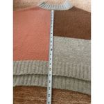 Olivaceous Oliveaceous Colorblock Mock Neck Sweater Coral Tan Brown Cashmere Blend Sz S Photo 5