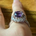 Rose de France Amethyst Natural Red Garnet Sterling Silver Cocktail Ring Size 10 Purple Photo 1