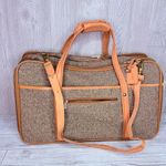 Vintage Hartman leather tweed damask travel rolling luggage suitcase garment bag Gray Photo 6