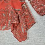 Anthropologie Love Sam Kamala Top Womens L Orange Paisley Peasant Sheer New Photo 6