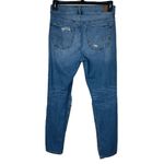 American Eagle  SZ 4 Tomgirl Jeans Button-Fly Distressed Rips Whiskered Mid-Rise Photo 3