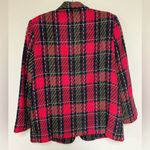 Plaid Red and Black Women's Blazer made in USA Size M Photo 4
