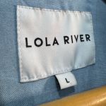 Lola River Chambray S/S Button Down Shirt Size L EUC Blue Size L Photo 4