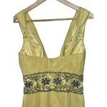 NWT Mandalay Yellow Silk Beaded Embellished Midi Gown Evening Formal Dress Sz 4 Photo 5