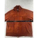 Designers Studio Originals Sweater Women Large Cable Knit Leather Patchwork Y2K Orange Photo 3