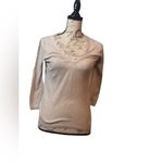 Loft Ann Taylor  beige long sleeve pullover V-neck Photo 1