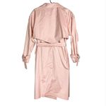 Vtg Saxton Hall Blush Pink Shimmer Trench Coat Jacket Sz 10 Belted Waist Photo 1