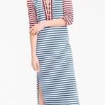 J.Crew  Dress Womens XXS Maxi Lace Up Sammie Striped Baltic Nautical Cotton Blue Photo 1