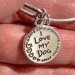 Shine I Love My Dog Silver Tone Stainless Steel Charm Bangle Bracelet Photo 5