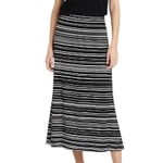 Dress Barn Roz & Ali Maxi Skirt A Line Black Cream Stripes Women's Size Small Photo 6