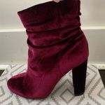 Akira burgundy velvet heels Photo 5