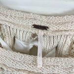 Free People | Lace Up Back Oversized Waffle Knit Sweater Ivory Small Photo 4