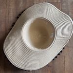 J.Crew Straw Beach Sun Hat Wide Brim Floppy with Pom-Pom Trim One Size Photo 1