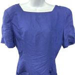 Geary Roark Kamisato Linen Dress Open Back Gold Button Detail Size 14* Blue Photo 2