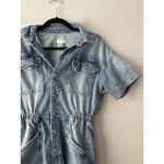 Free People We The Free Marci Cuffed Shortall Button-Front Denim Romper Size XS Photo 3