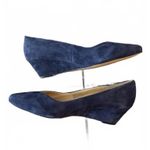 Talbots Women's Wedge Shoes Size 9.5M Leather Suede Blue Preppy City Slip On Photo 1
