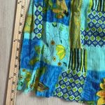 BILA Floral Patchwork Maxi Dress Sleeveless Blue Yellow Rayon Bohemian Size L Photo 4